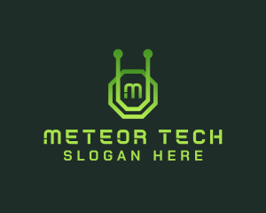 Digital Circuit Hexagon logo design