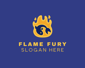 Flame Grilled Fish logo design