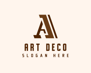 Art Deco Letter A logo design