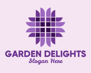 Purple Geometric Flower  logo design