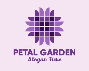 Purple Geometric Flower  logo design