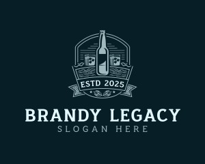 Bottle Brandy Whiskey logo
