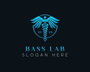 Pharmaceutical Laboratory Caduceus logo design