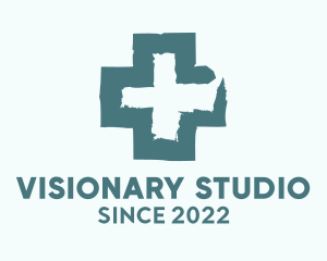 Green Cross Watercolor  logo