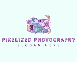 Floral Vintage Camera logo design