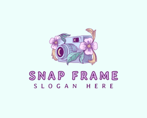 Floral Vintage Camera logo design