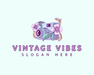 Floral Vintage Camera logo design