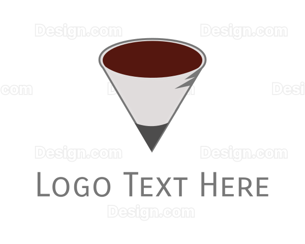 Pencil Coffee Cone Logo