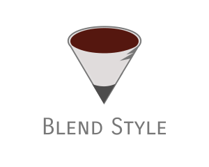 Pencil Coffee Cone logo design