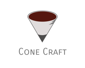 Pencil Coffee Cone logo design