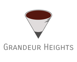 Pencil Coffee Cone logo design