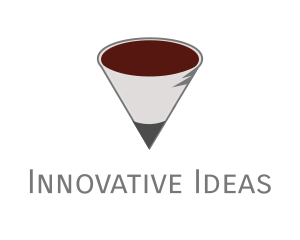 Pencil Coffee Cone logo design