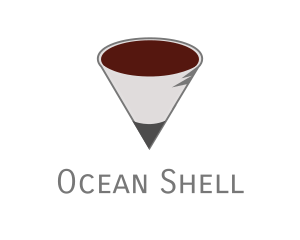 Pencil Coffee Cone logo design