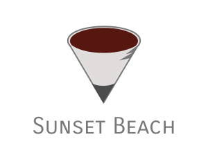 Pencil Coffee Cone logo design