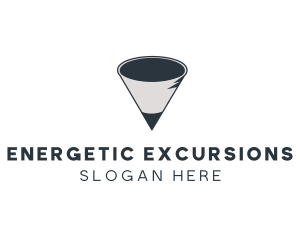 Pencil Coffee Cone logo design