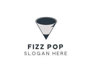 Pencil Coffee Cone logo design