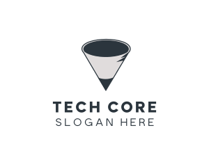 Pencil Coffee Cone logo design