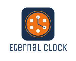 Film Reel Clock logo design