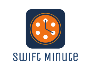 Film Reel Clock logo design