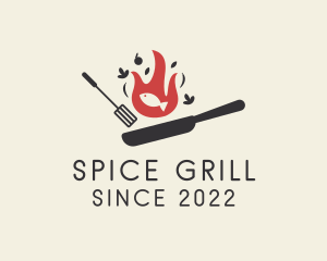 Fish Grill Pan Restaurant logo design