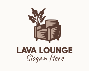 Brown Chair Plant logo design