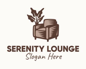 Brown Chair Plant logo design