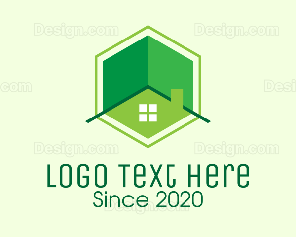 Green Hexagon Home Logo