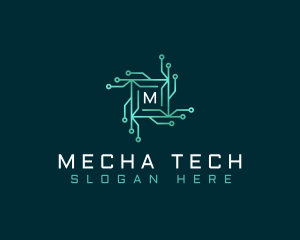 Tech Circuit Microchip logo design