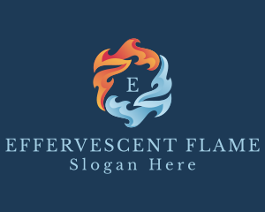 Heating Cooling Flame logo design