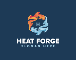 Heating Cooling Flame logo