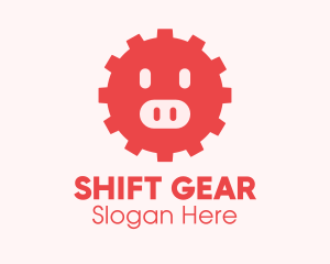 Cute Pig Gear  logo design