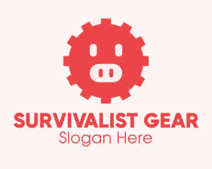 Cute Pig Gear  logo design