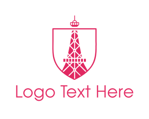 Pink Eiffel Tower logo design