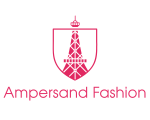 Pink Eiffel Tower logo design