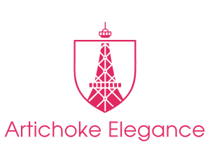 Pink Eiffel Tower logo design