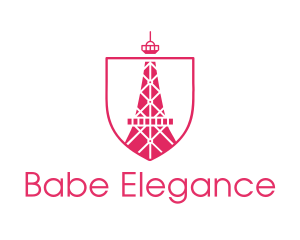 Pink Eiffel Tower logo design