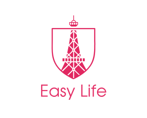 Pink Eiffel Tower logo design