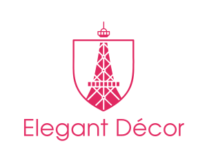 Pink Eiffel Tower logo design