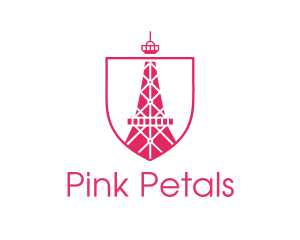 Pink Eiffel Tower logo design