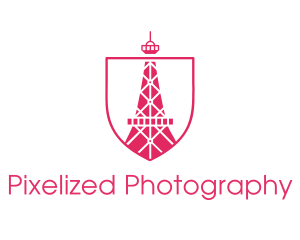 Pink Eiffel Tower logo design