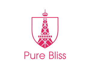 Pink Eiffel Tower logo design