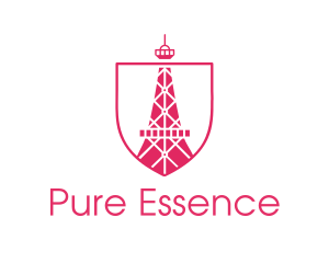 Pink Eiffel Tower logo design