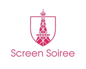 Pink Eiffel Tower logo design