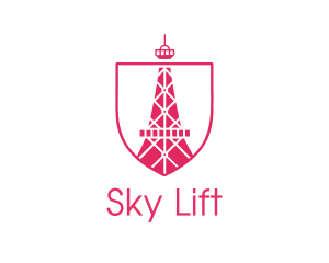 Pink Eiffel Tower logo design