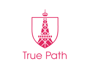 Pink Eiffel Tower logo design