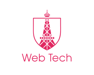 Pink Eiffel Tower logo design