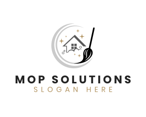 Mop Sanitation Cleaning logo design