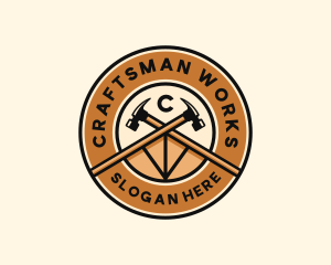 Hammer Woodwork Carpentry logo design