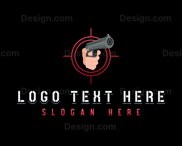 Hand Gun Shooting Logo