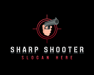 Hand Gun Shooting logo